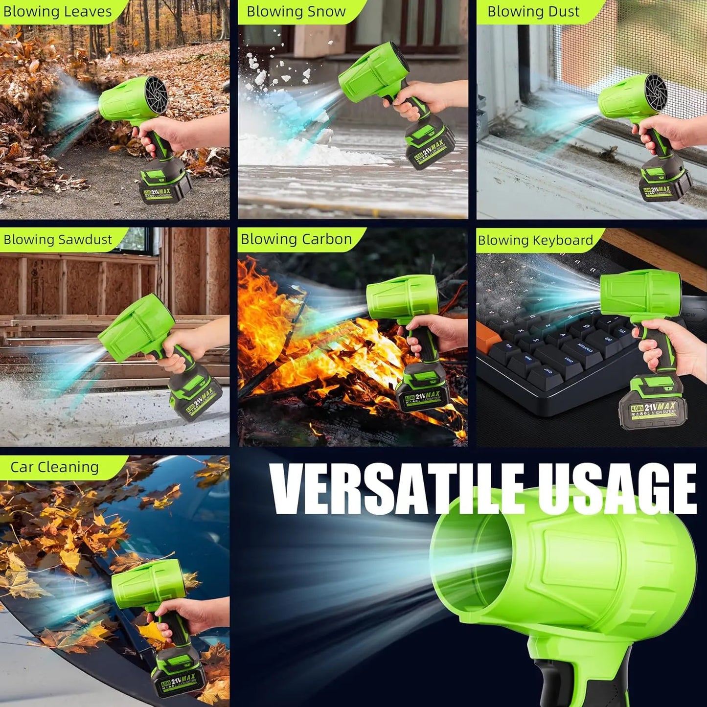 AERVYX StormPack – Cordless Leaf Blower + FREE Battery + FREE Charger