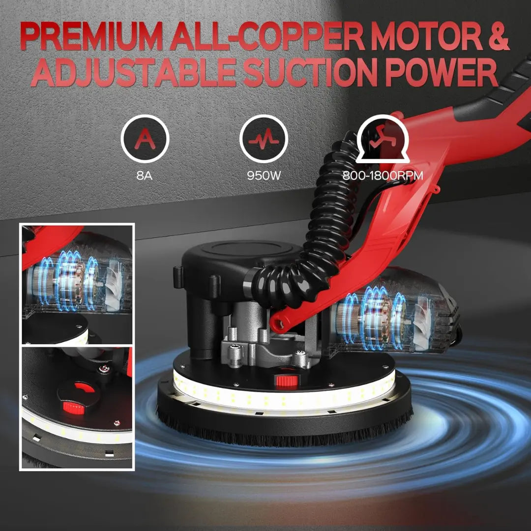 KAVRII TitanSander Pro™ High-Power 6-Speed Telescopic Wall & Ceiling Sander